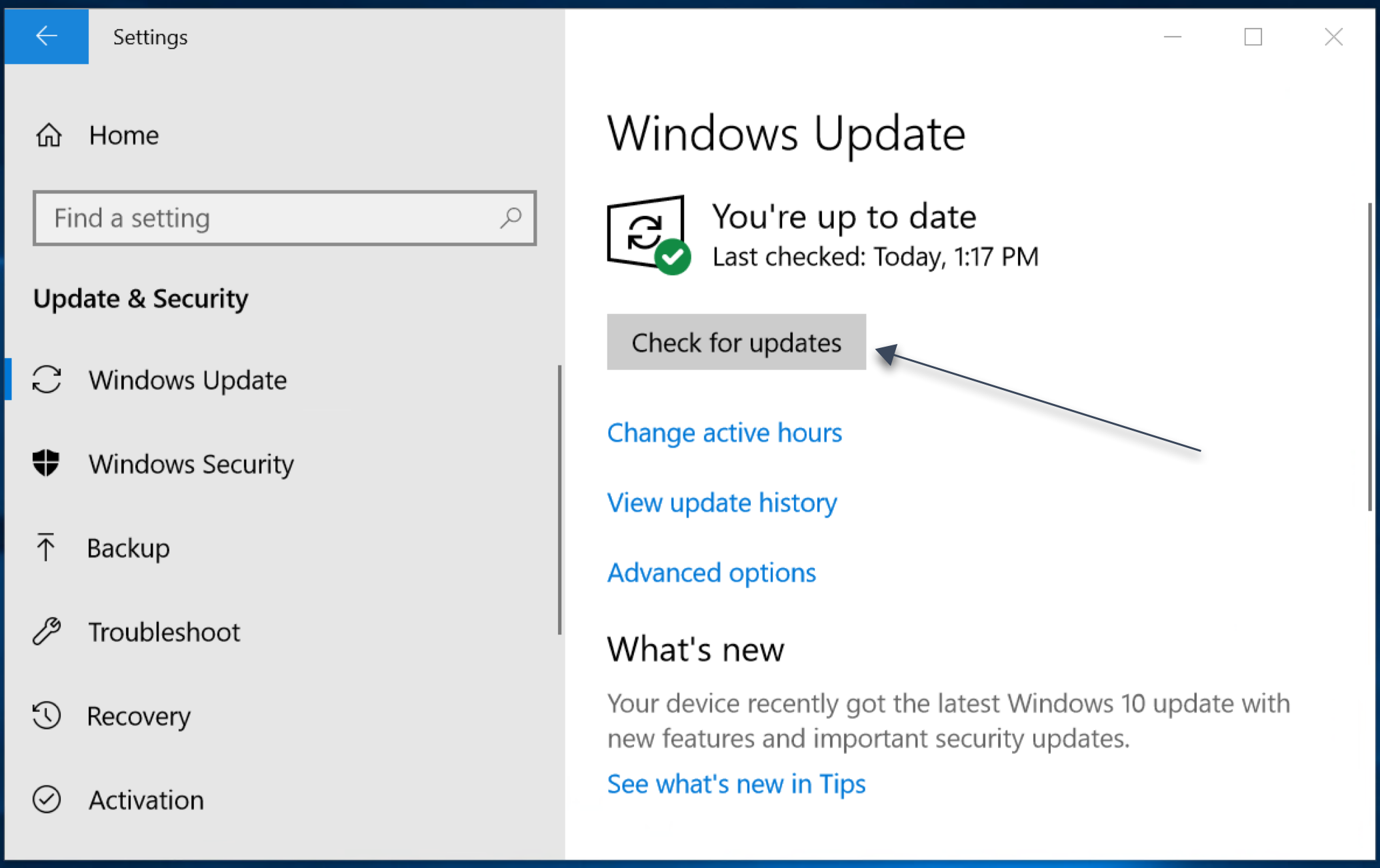 How to check for updates in Windows 10