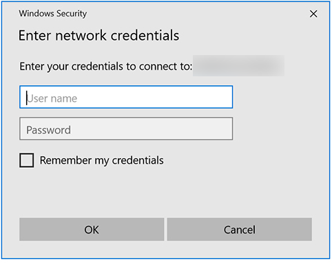 Windows Security Enter Network Credentials