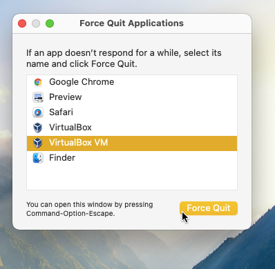 How to force quit apps on MacOS Big Sur