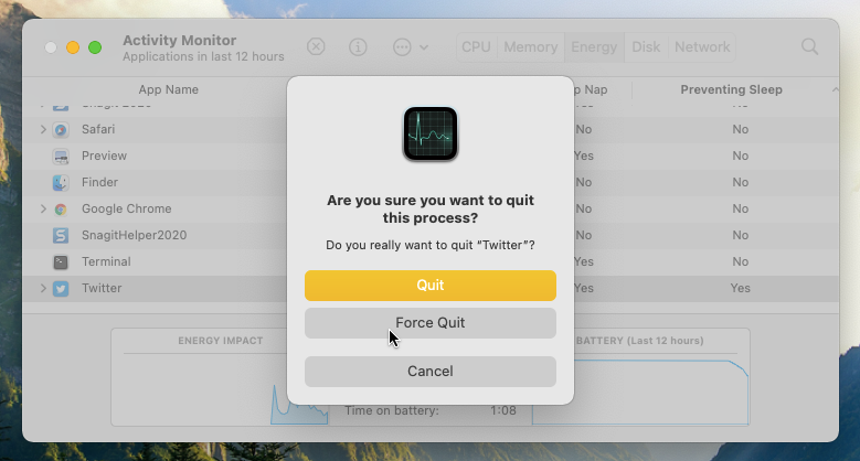 How to force quit apps on MacOS Big Sur