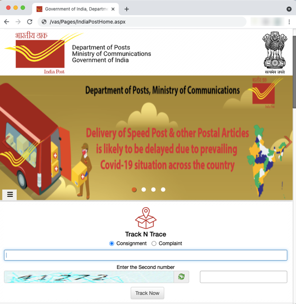 How to track a speed post consignment